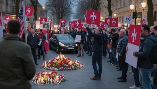 Anti-AfD Rally Crashes into a Tragedy Scene, Just Days After the Deadly Attack