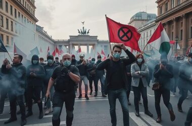 BREAKING: Chaos in the Heart of Berlin: Right-Wing Extremists Clash with Antifa in Election Eve Showdown