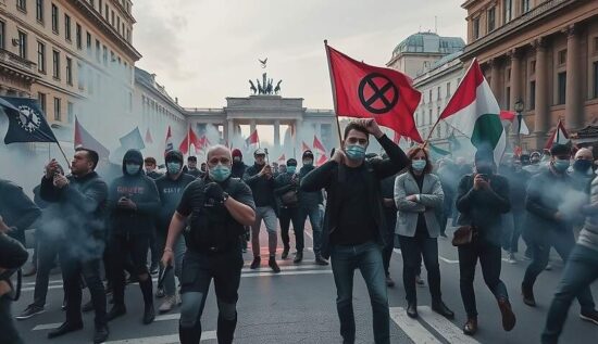 BREAKING: Chaos in the Heart of Berlin: Right-Wing Extremists Clash with Antifa in Election Eve Showdown