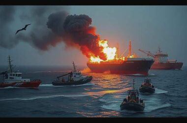 BREAKING: North Sea Inferno: Oil Tanker in Flames, 30 Rescued in Dramatic Sea Rescue