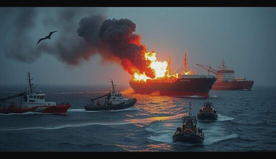 BREAKING: North Sea Inferno: Oil Tanker in Flames, 30 Rescued in Dramatic Sea Rescue