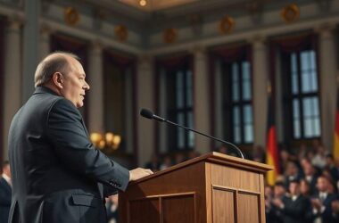 Scholz's Farewell: "Great Trumpet Fanfare" Honors Open-Minded Germany.