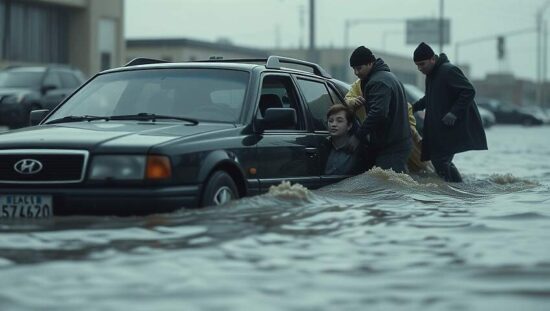 Filmmaker Akin Rescues Pair From Flooding
