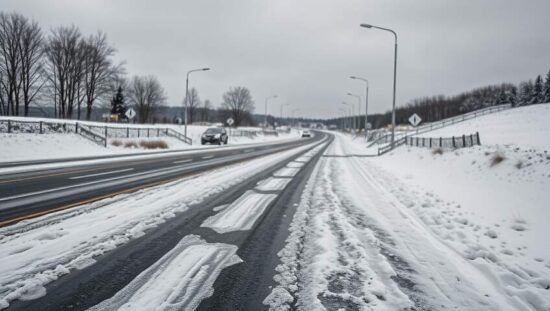 Snow Ice Threatens Travel