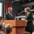 Merz Cheers Merkel Appearance at CDU Party Conference in Stuttgart