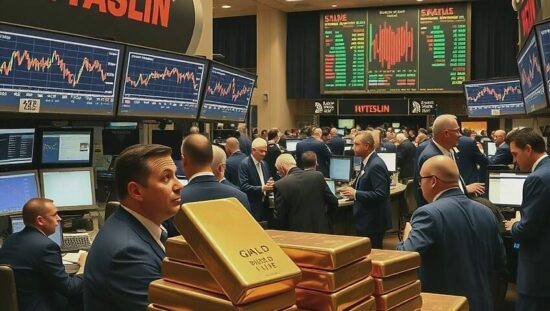 US Stock Markets Fall Over AI Fears See Gold Demand Surge