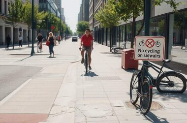 Pedestrian League Demands Harsh Penalties for Biking on Sidewalks