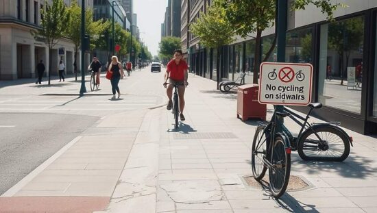 Pedestrian League Demands Harsh Penalties for Biking on Sidewalks