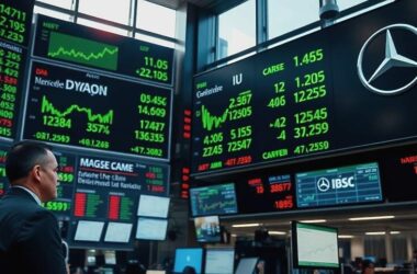 Dax jumps with gains while Mercedes Benz slides