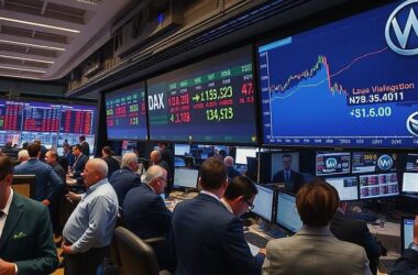 DAX dips briefly as automakers surge ahead.