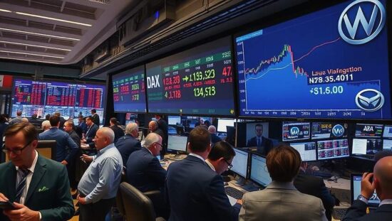 DAX dips briefly as automakers surge ahead.