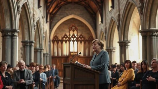 Angela Merkel Takes the Pulpit as Guest Preacher in Monastery Church