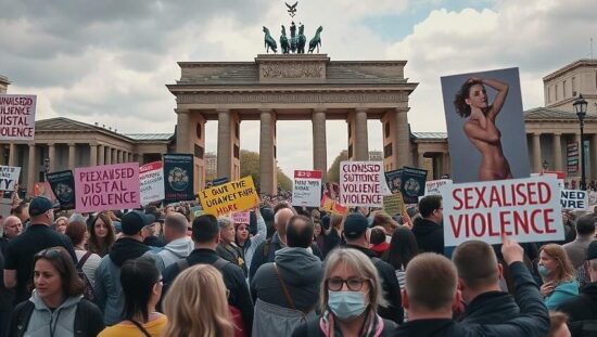 Thousands Rally at Berlin's Brandenburg Gate to Combat Sexually Motivated Digital Violence