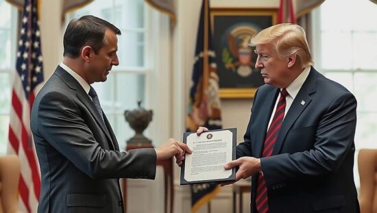 Trump Receives Copy of Historic Prussian Trade Deal From Chancellor Merz During White House Visit