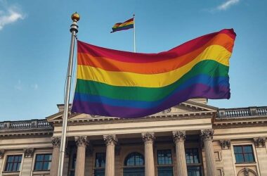 Rainbow Flag Flies At German Parliament for Day Against Hate