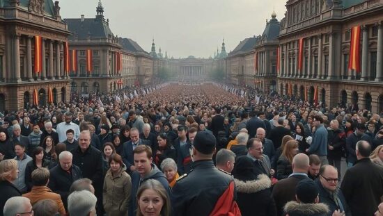 Crowd Gathers for Memorial Service After Leipzig Shooting Tragedy